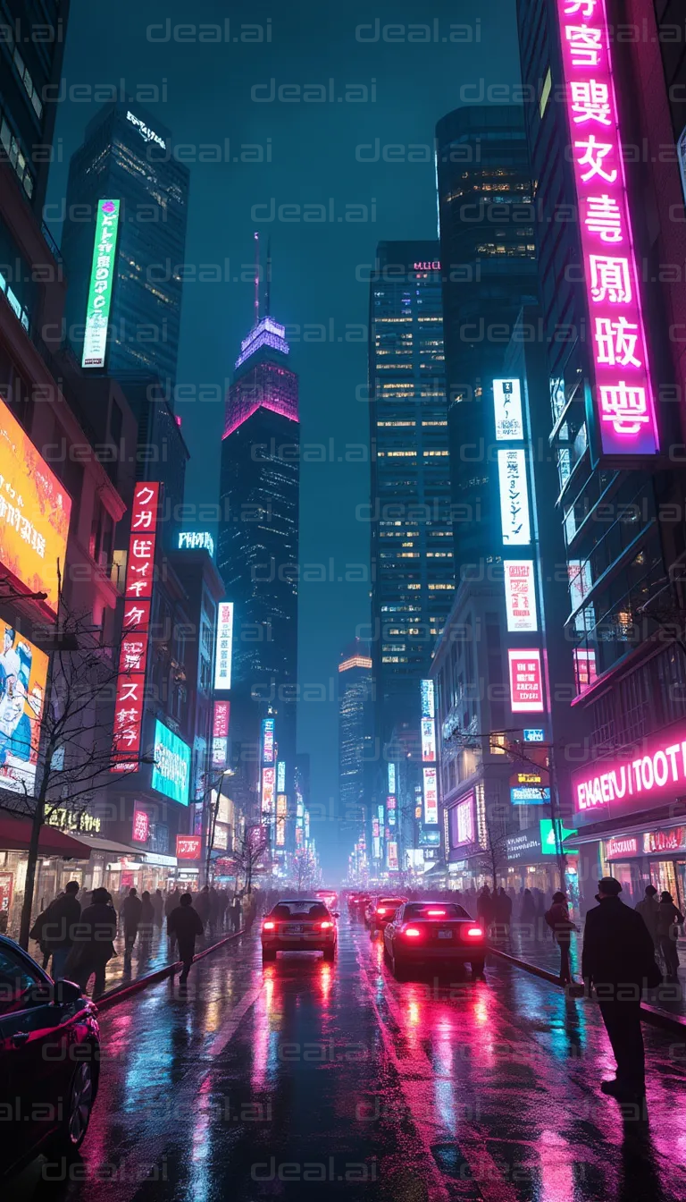 Neon Cityscape at Night