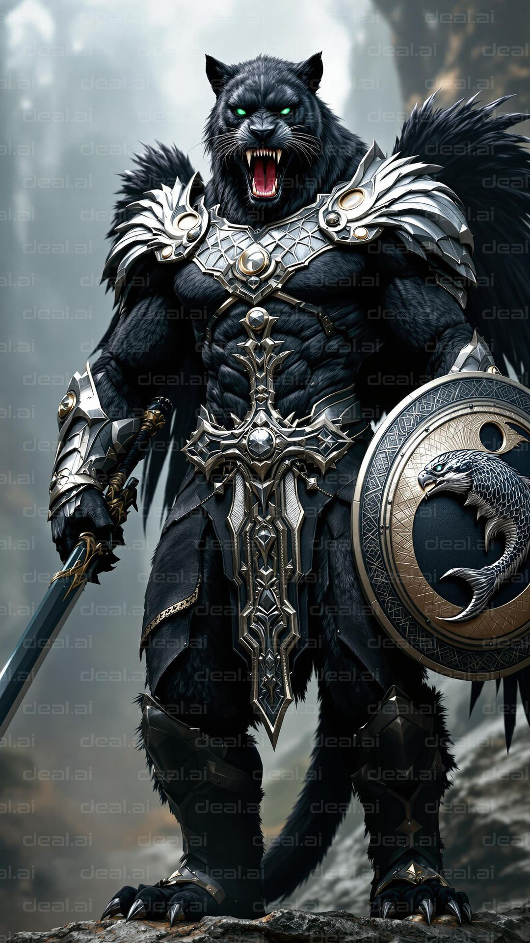 Fierce Panther Warrior in Armor