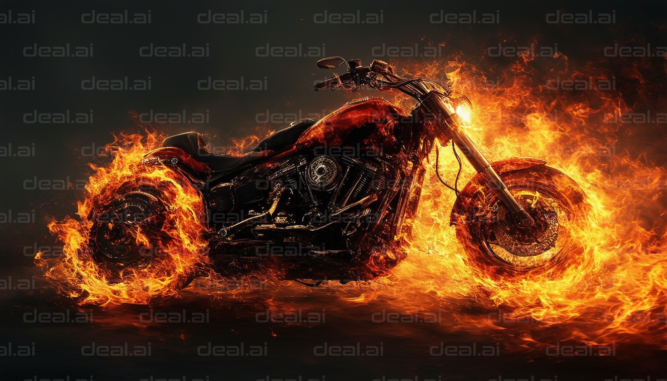 Fiery Motorcycle Racing Through Flames