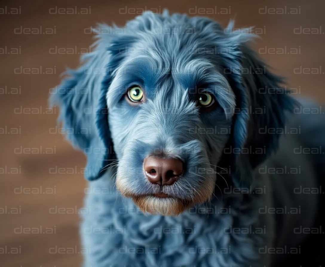 Blue-Tinted Pup Portrait