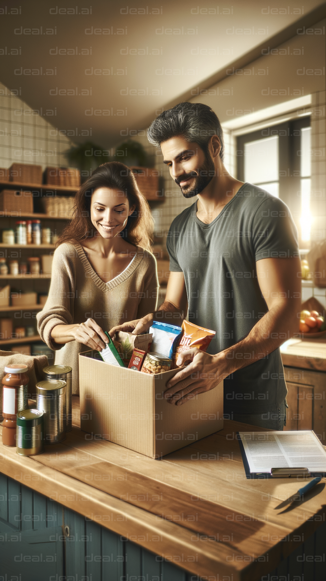 Packing a Food Donation Box