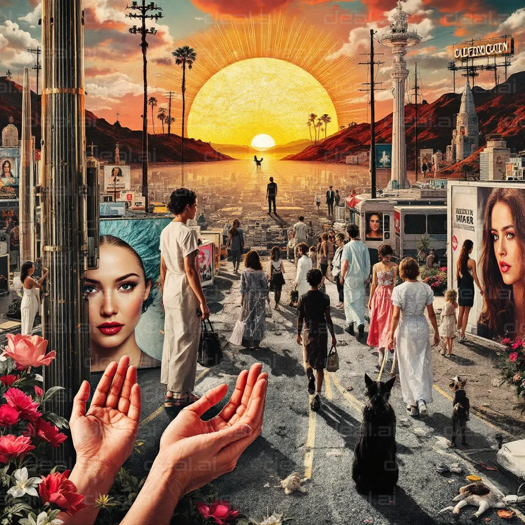 "Surreal Sunset Journey"