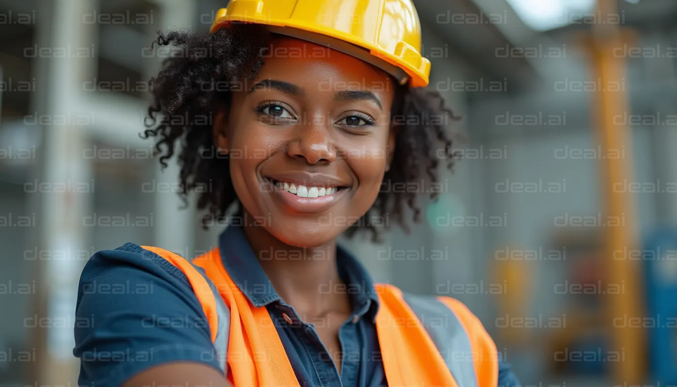 Smiling Engineer in Hard Hat