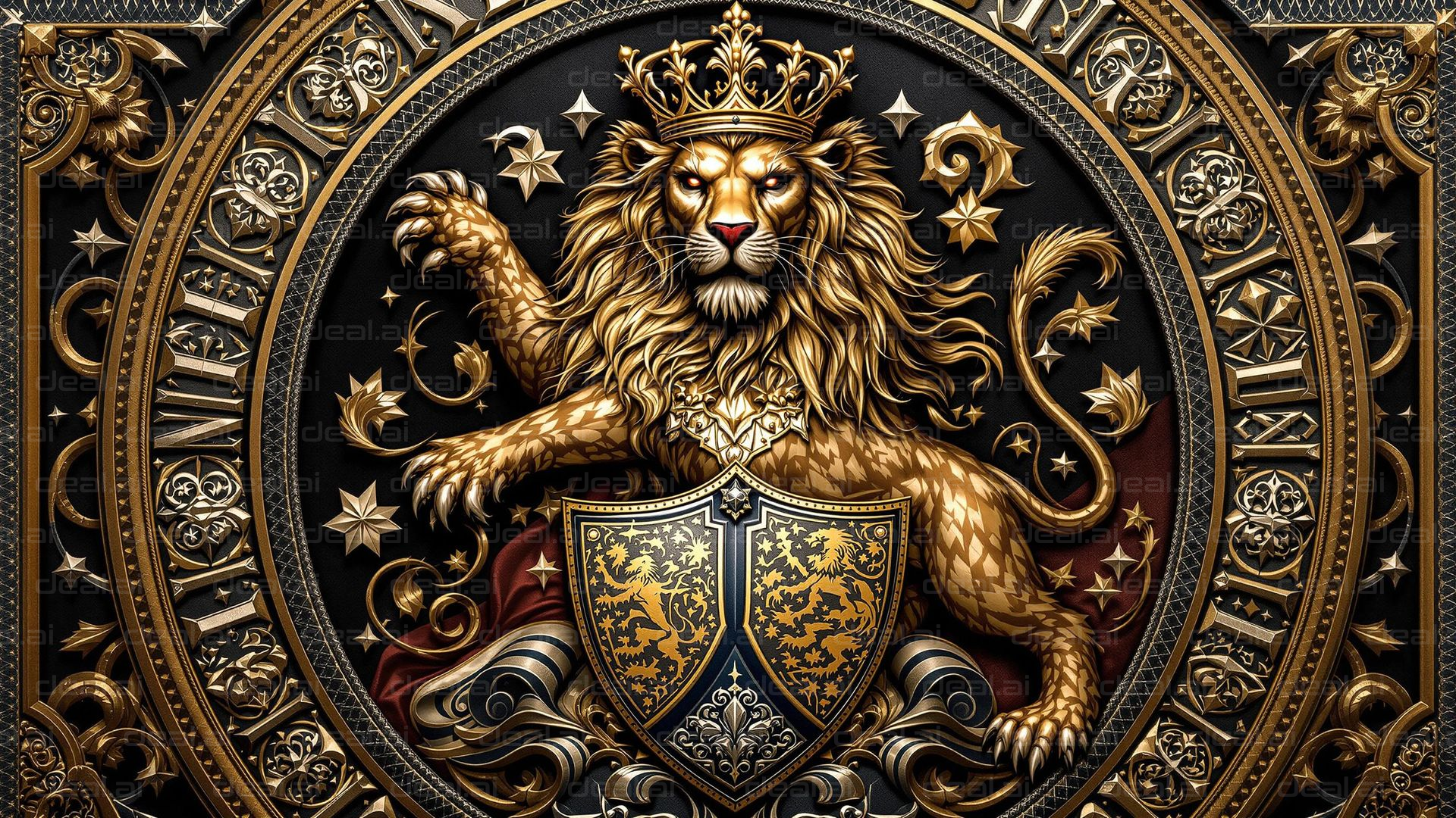 Regal Lion Emblem Design