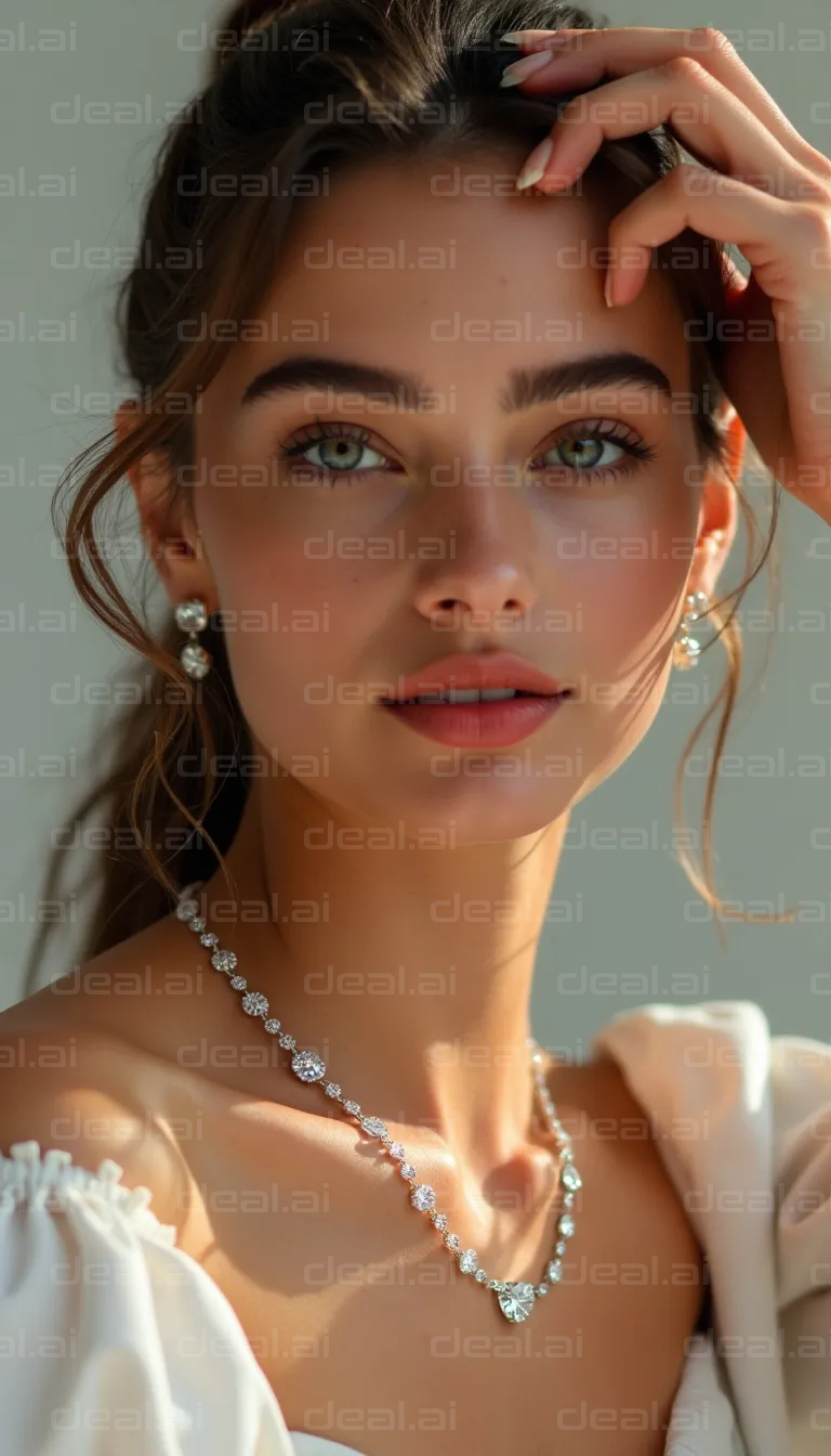 "Elegant Woman Wearing Diamond Jewelry"