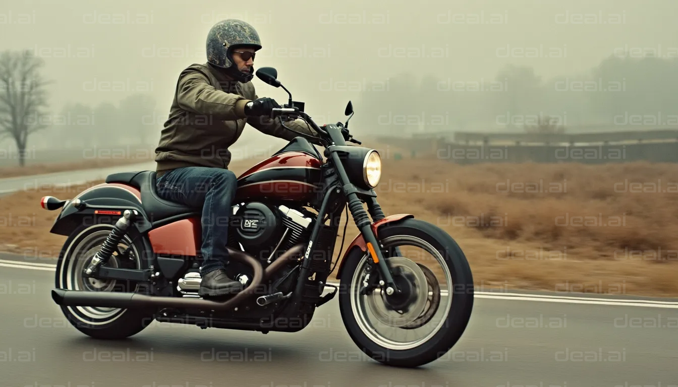 Foggy Ride on a Motorcycle Adventure