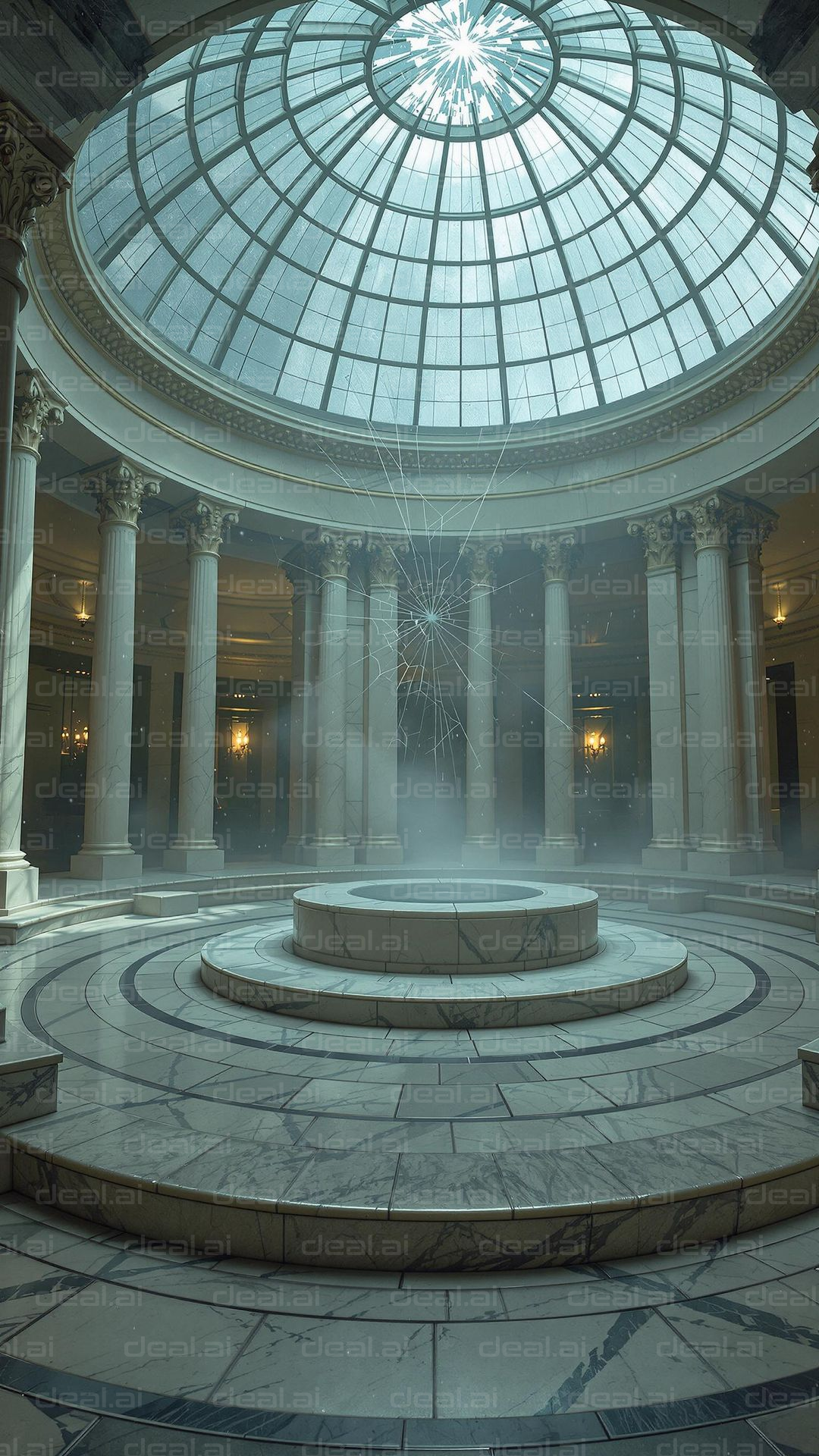 Majestic Domed Hall with Columns