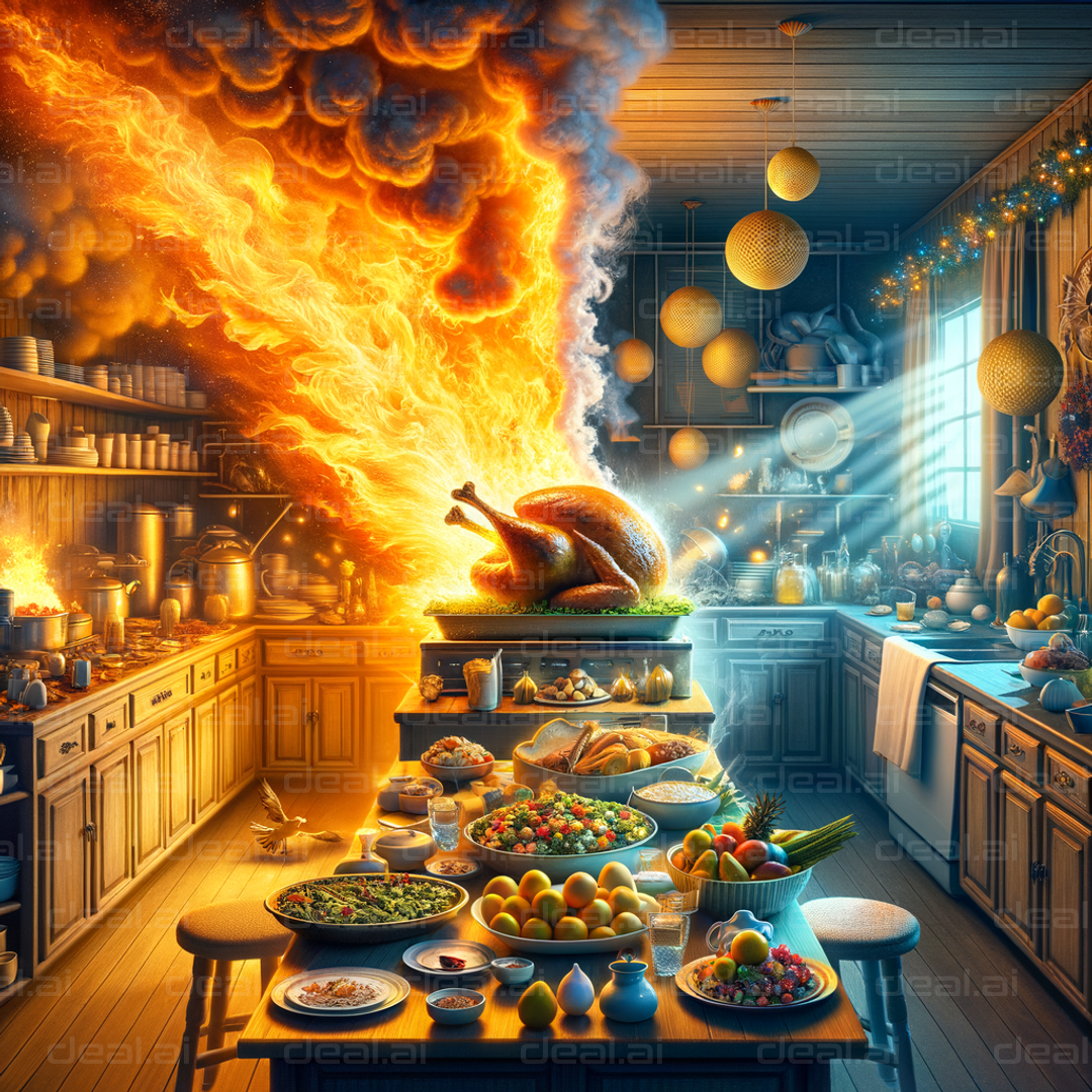 "Kitchen Fire Chaos: Dinner Disaster"