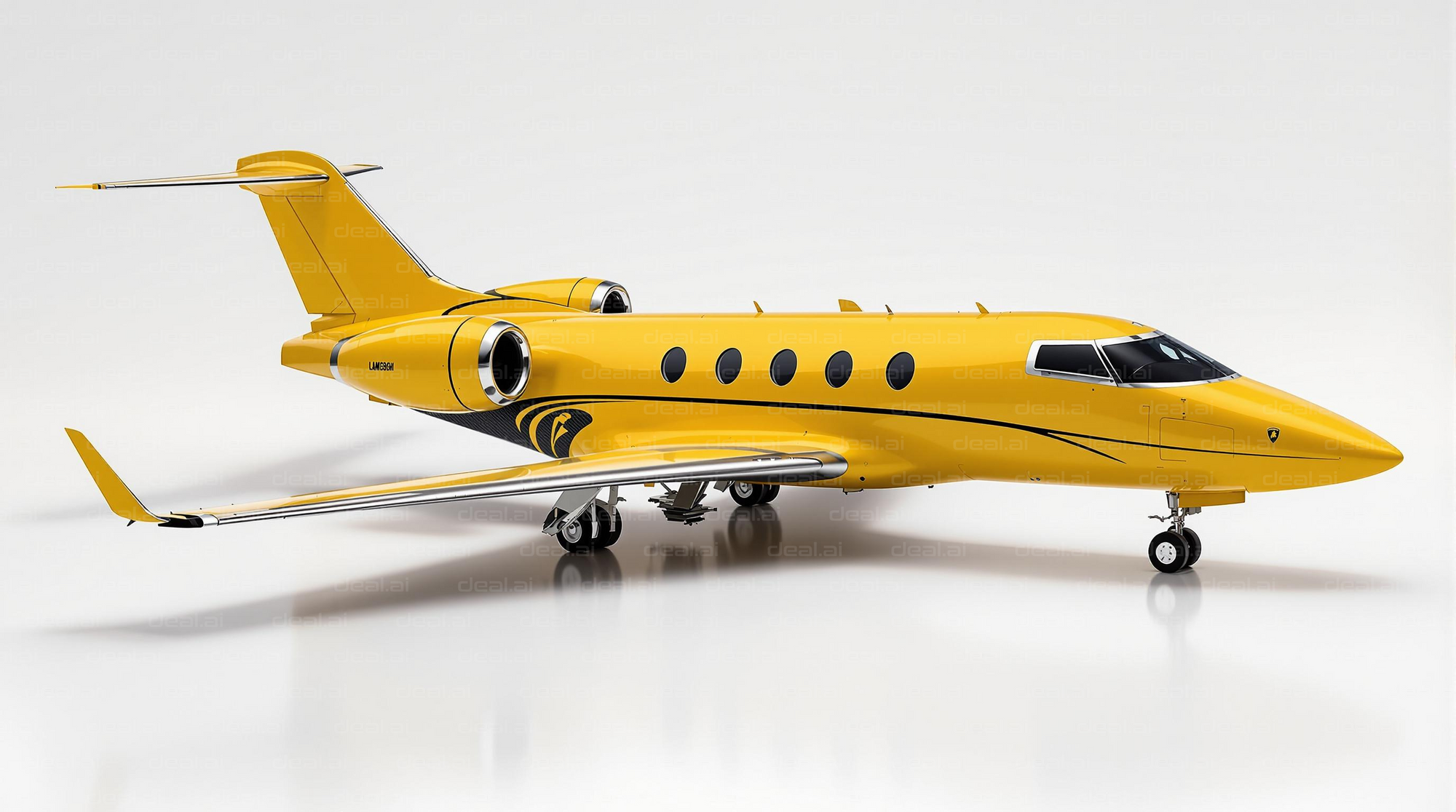 Vibrant Yellow Private Jet