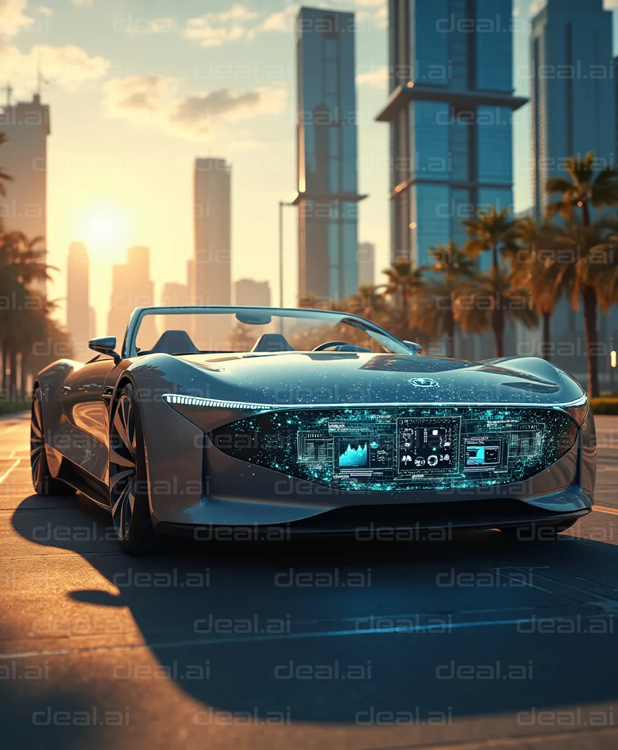 Futuristic Convertible on City Street