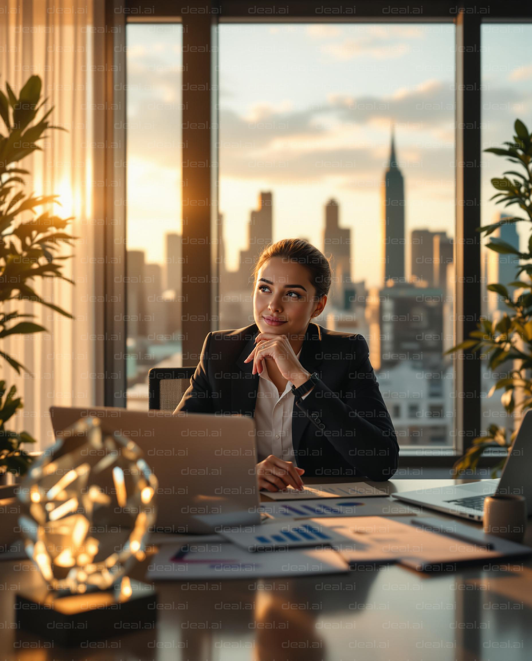 Reflective Work at Sunset