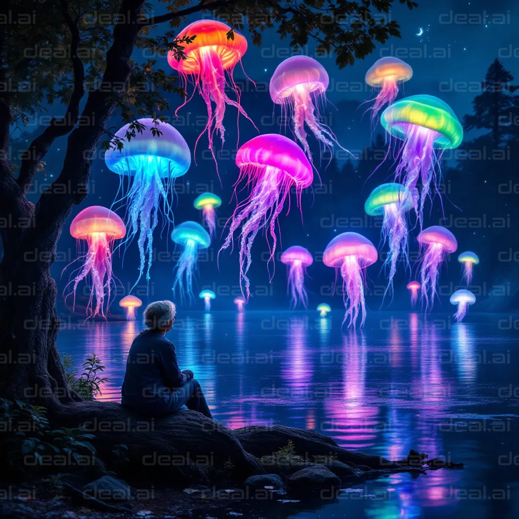 "Mesmerizing Night of Jellyfish"