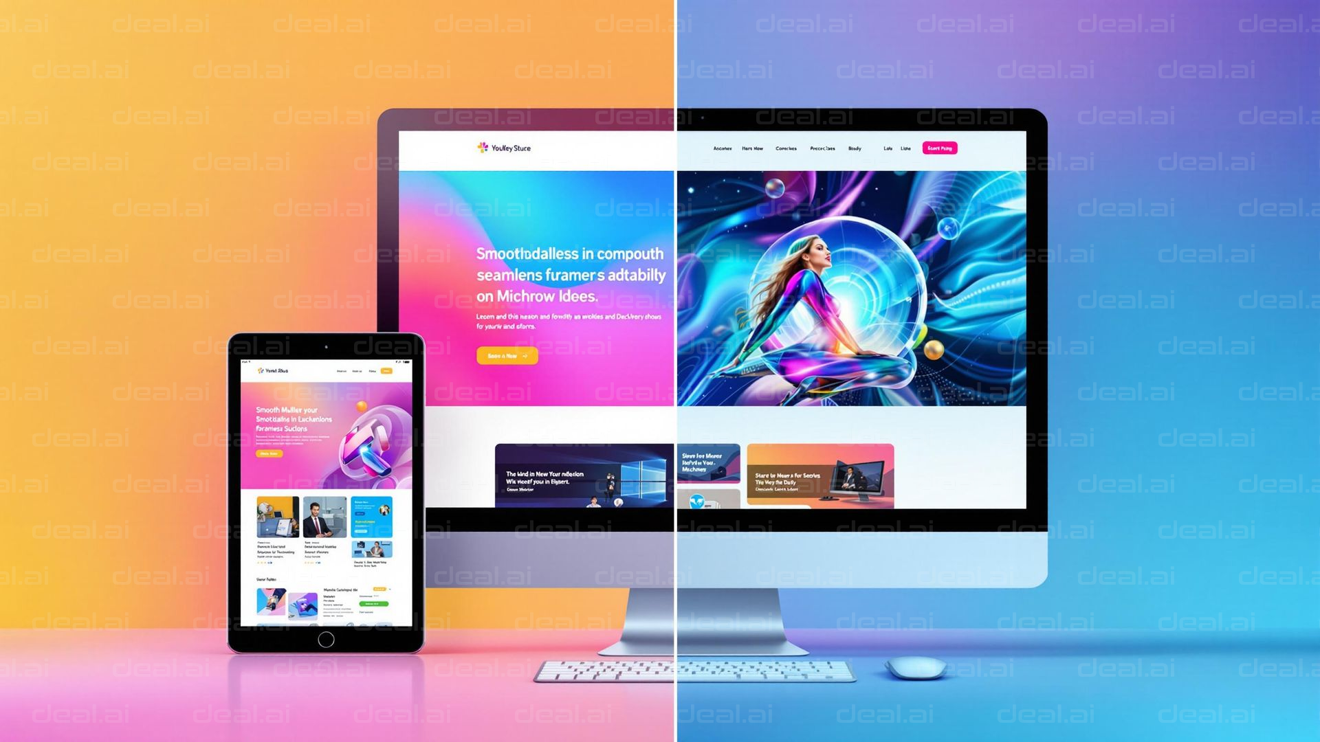 "Vibrant Tech Website Design Display"