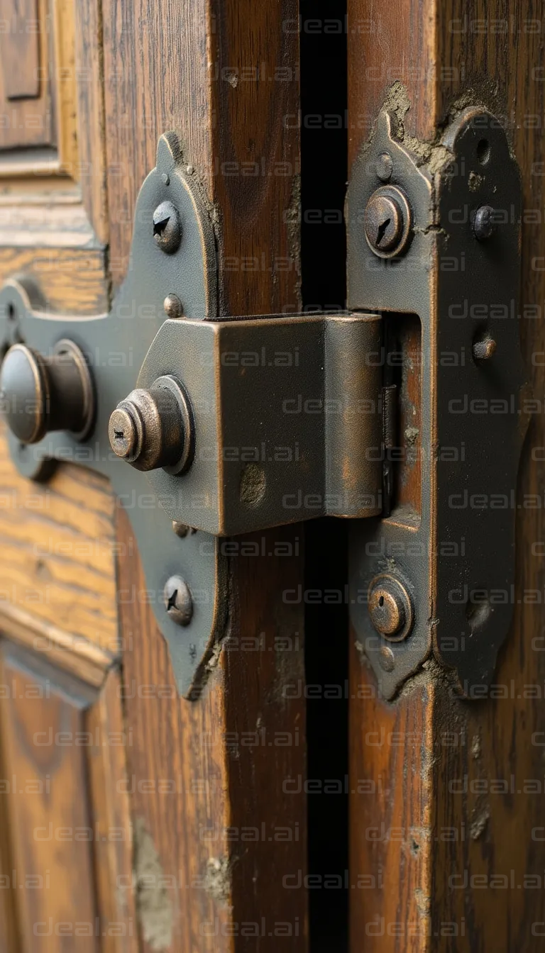 Close-up of Antique Door Hinge