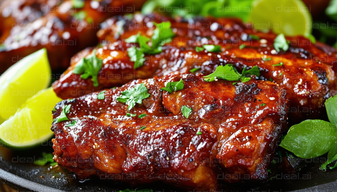 Grilled Ribs with BBQ Sauce & Lime