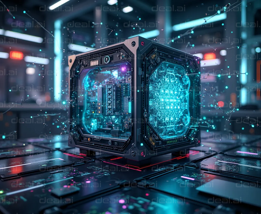 "Futuristic Quantum Computing Hardware"