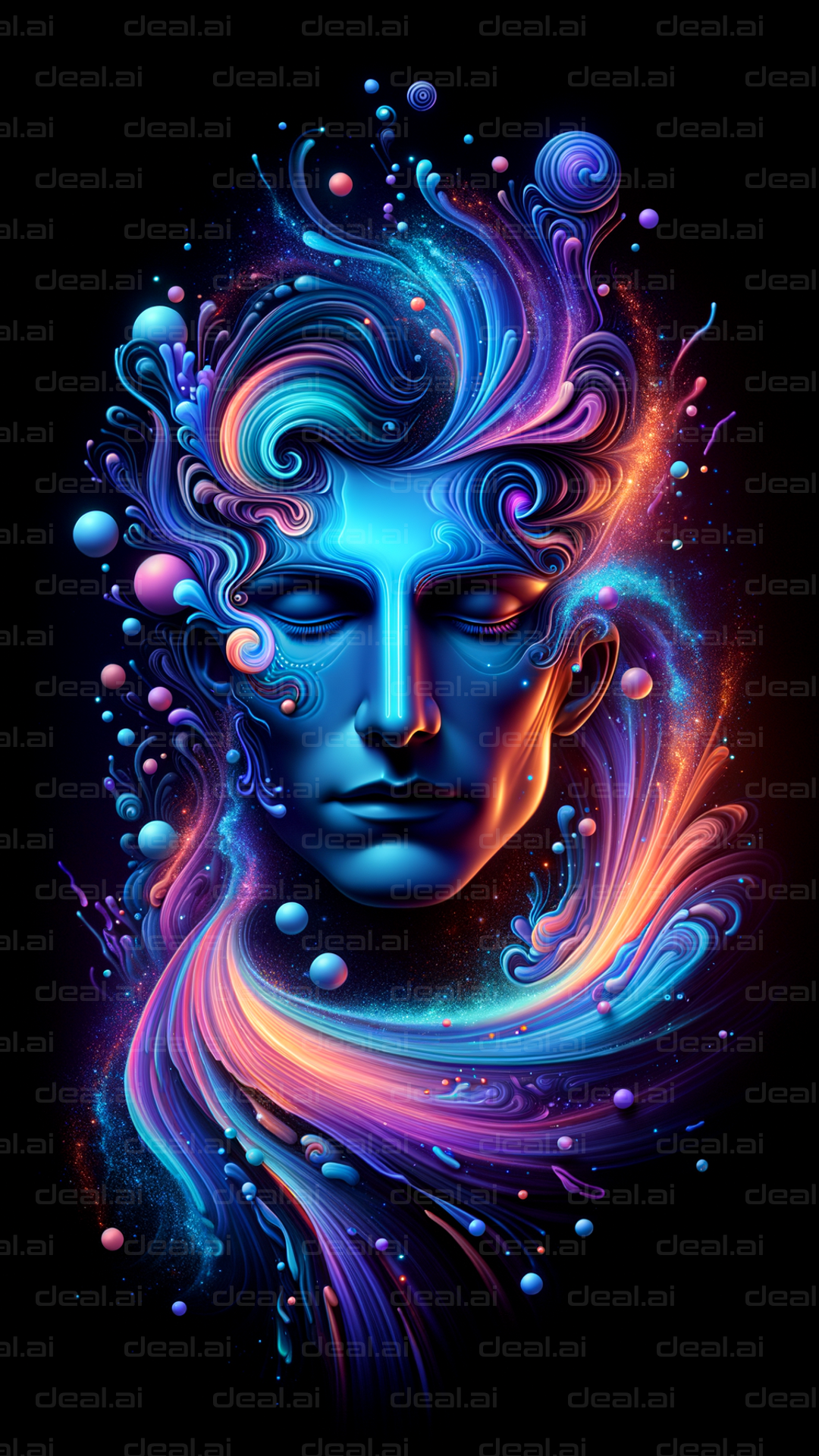 "Cosmic Dreamscape Visage"