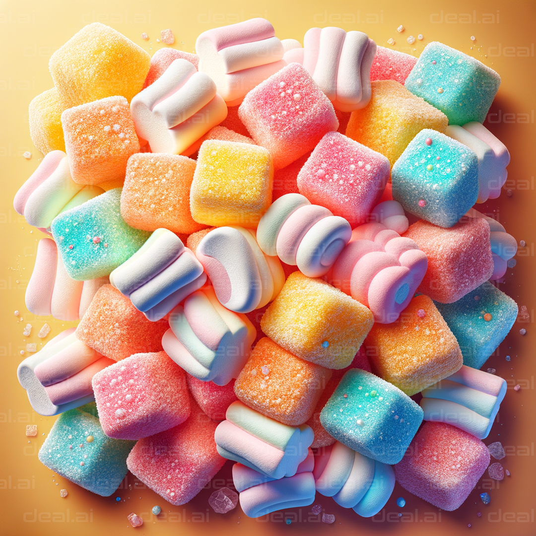 "Colorful Assorted Marshmallows"