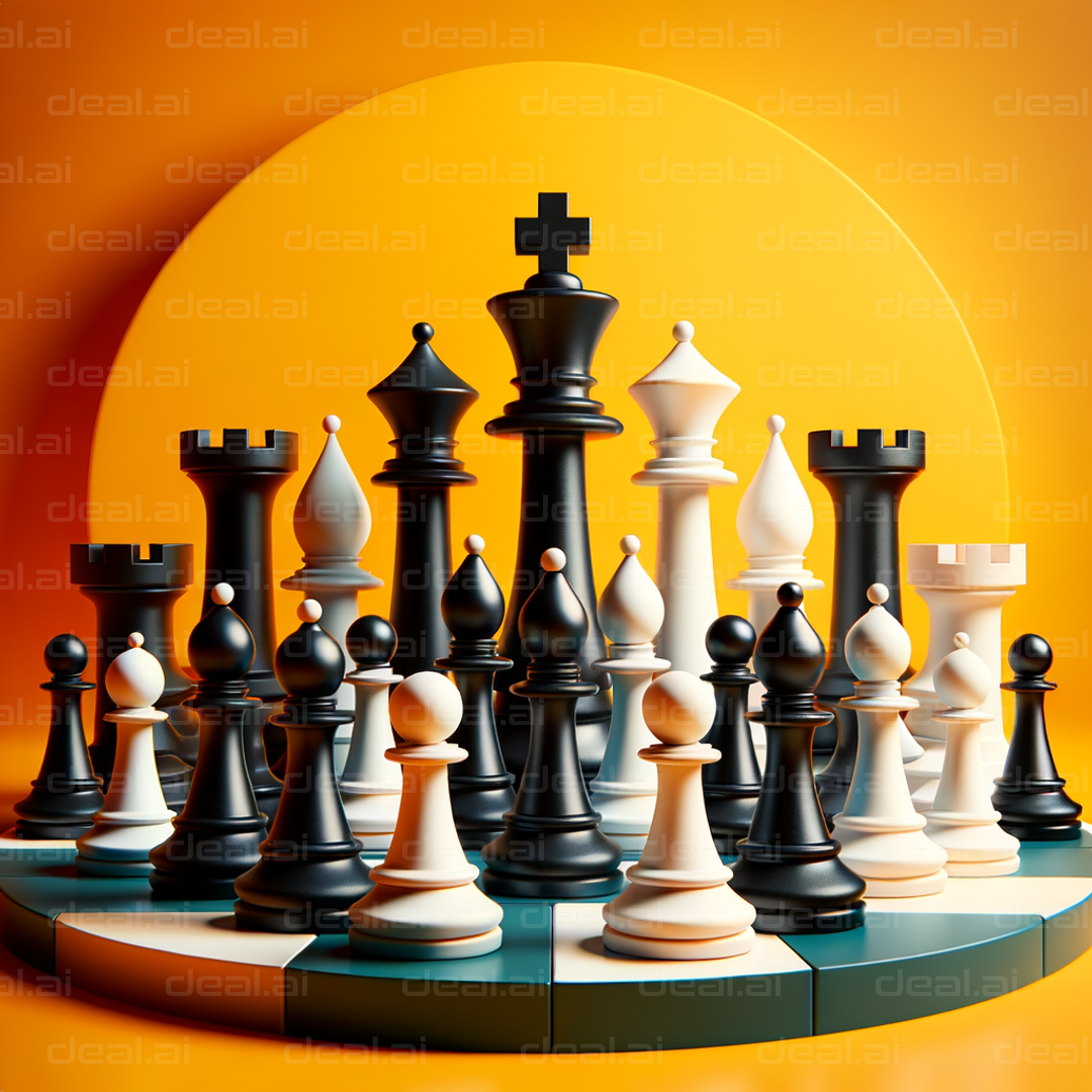 Bold Chess Battle in Orange Glow