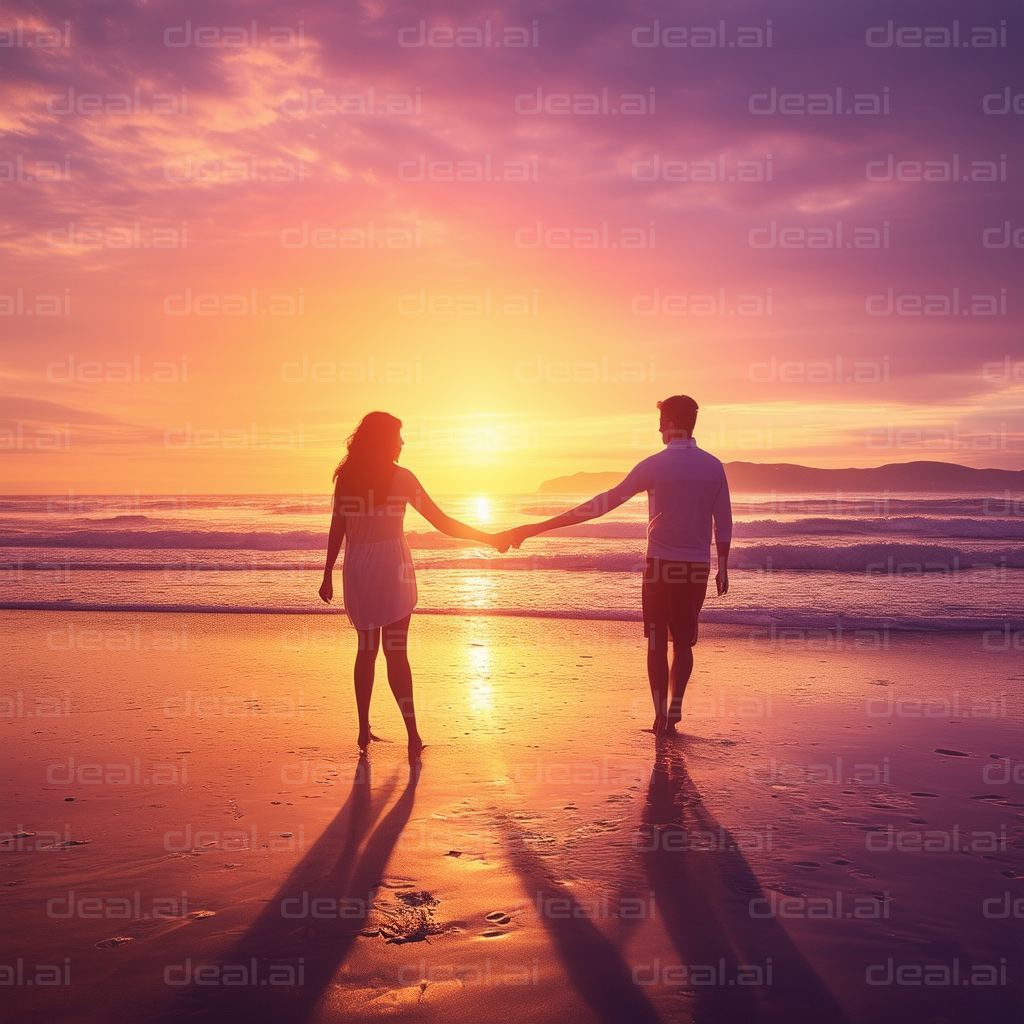 "Sunset Stroll on the Beach"