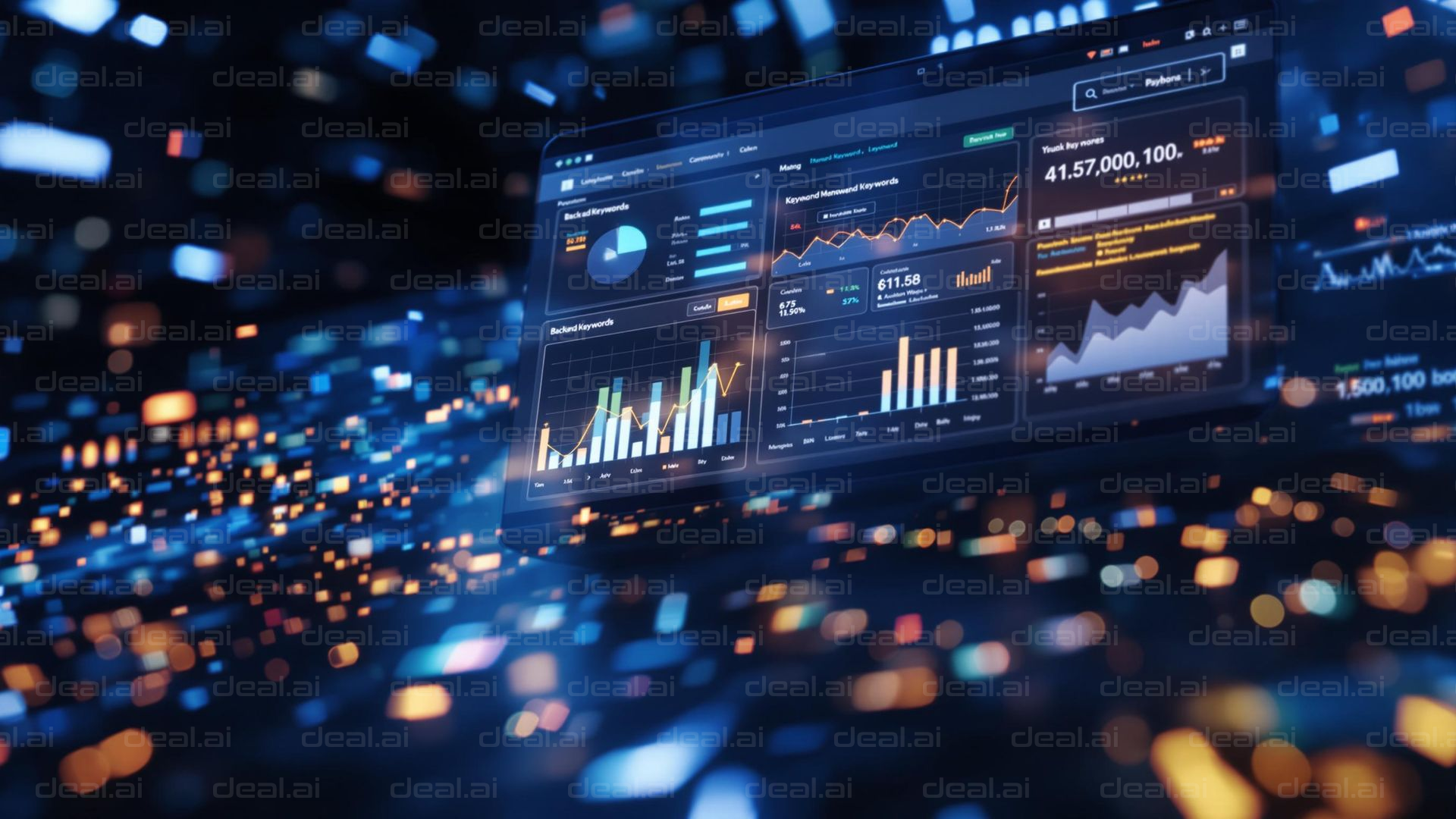 Futuristic Data Dashboard Display