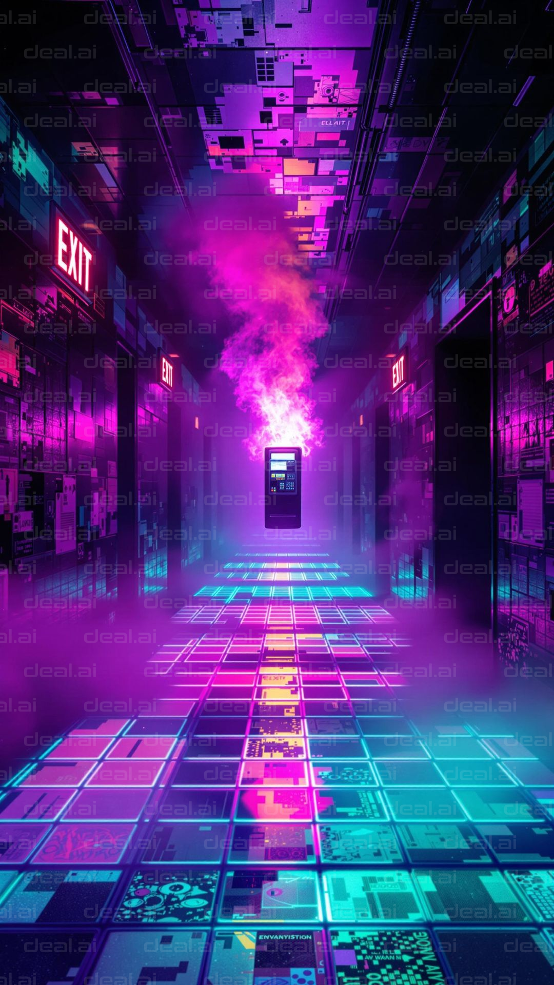 Vibrant Futuristic Corridor Glow