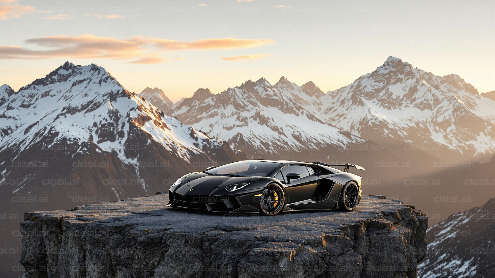 Supercar on Mountain Edge