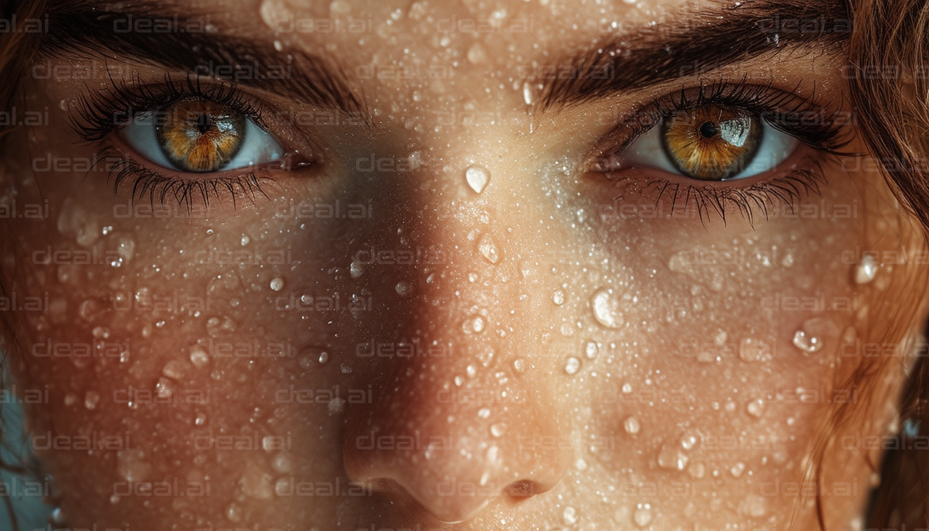 Glistening Eyes and Water Droplets