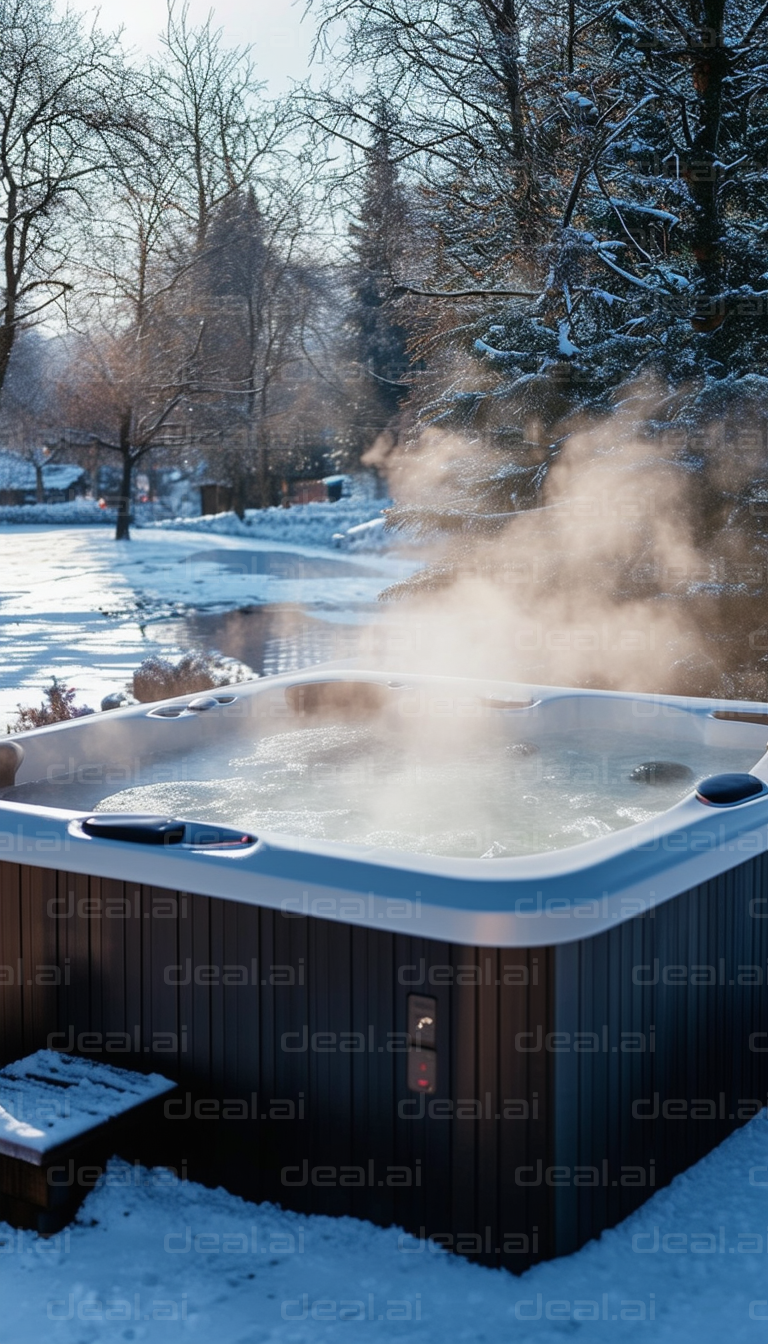 Steamy Hot Tub in a Winter Wonderland