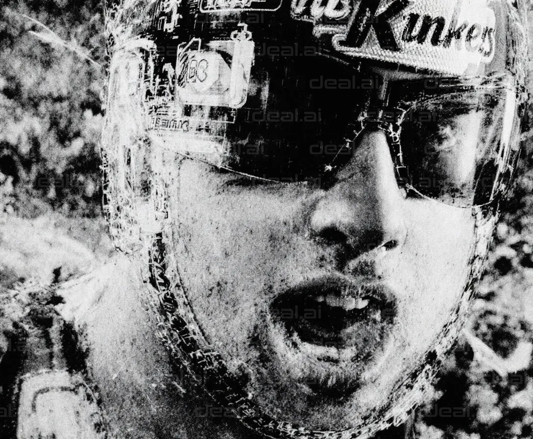 Intense Cyclist in Black and White