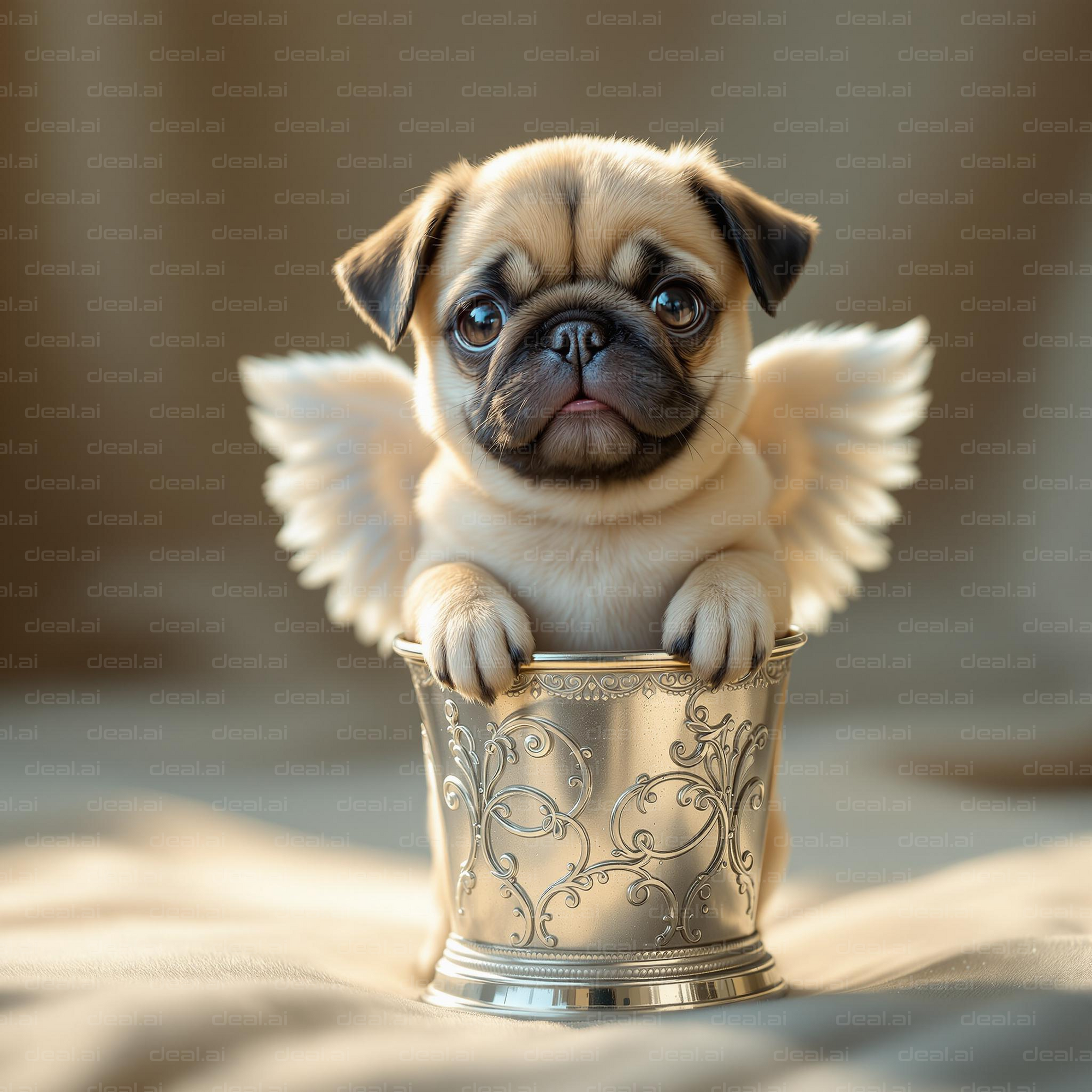 "Pug Angel in a Cup"