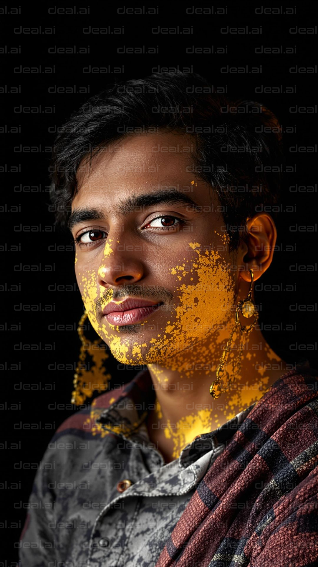 Golden Clarity: A Unique Portrait