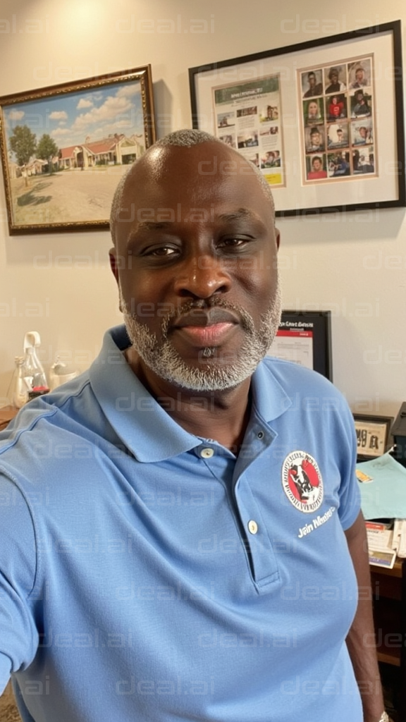 Man in Blue Shirt in Office