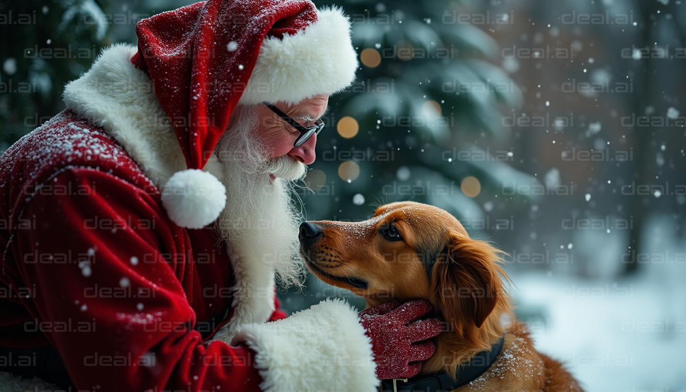 Santa's Winter Dog Companion