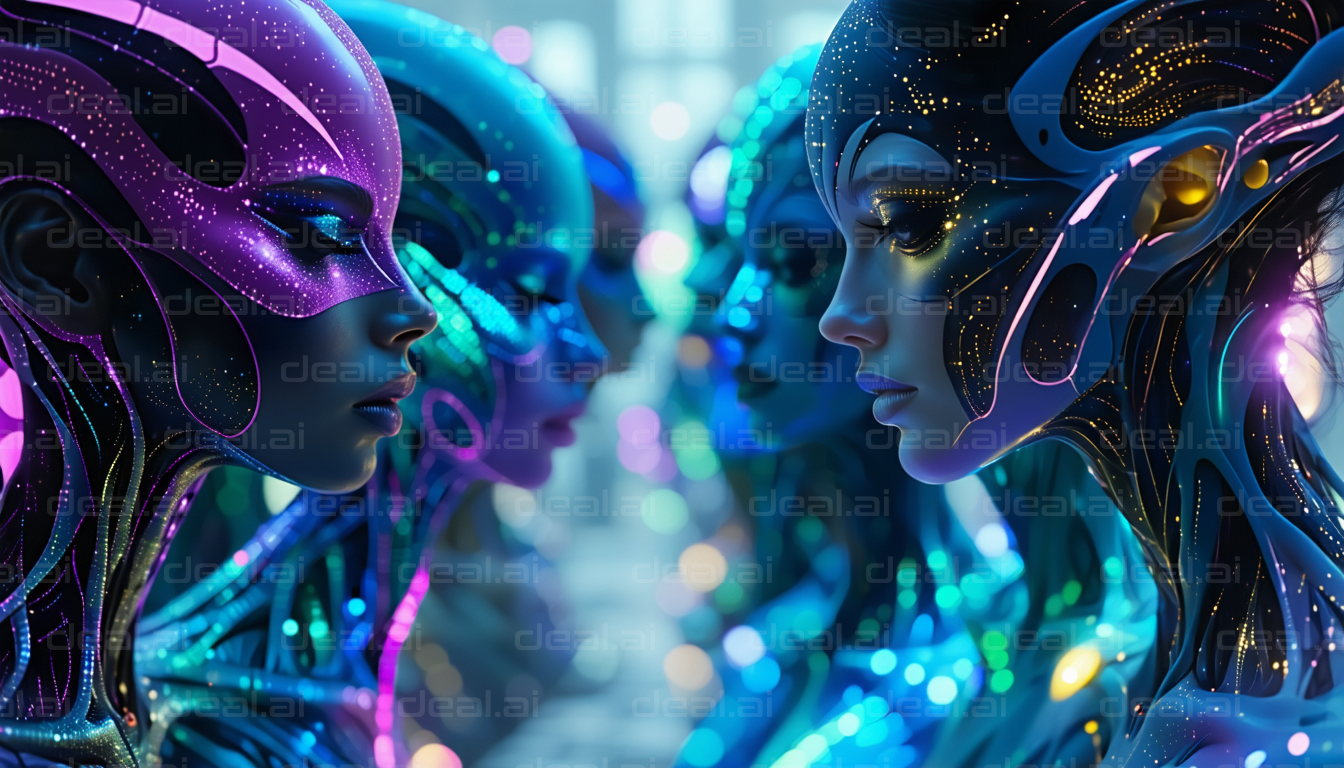 "Futuristic Cyborgs in Neon Light"