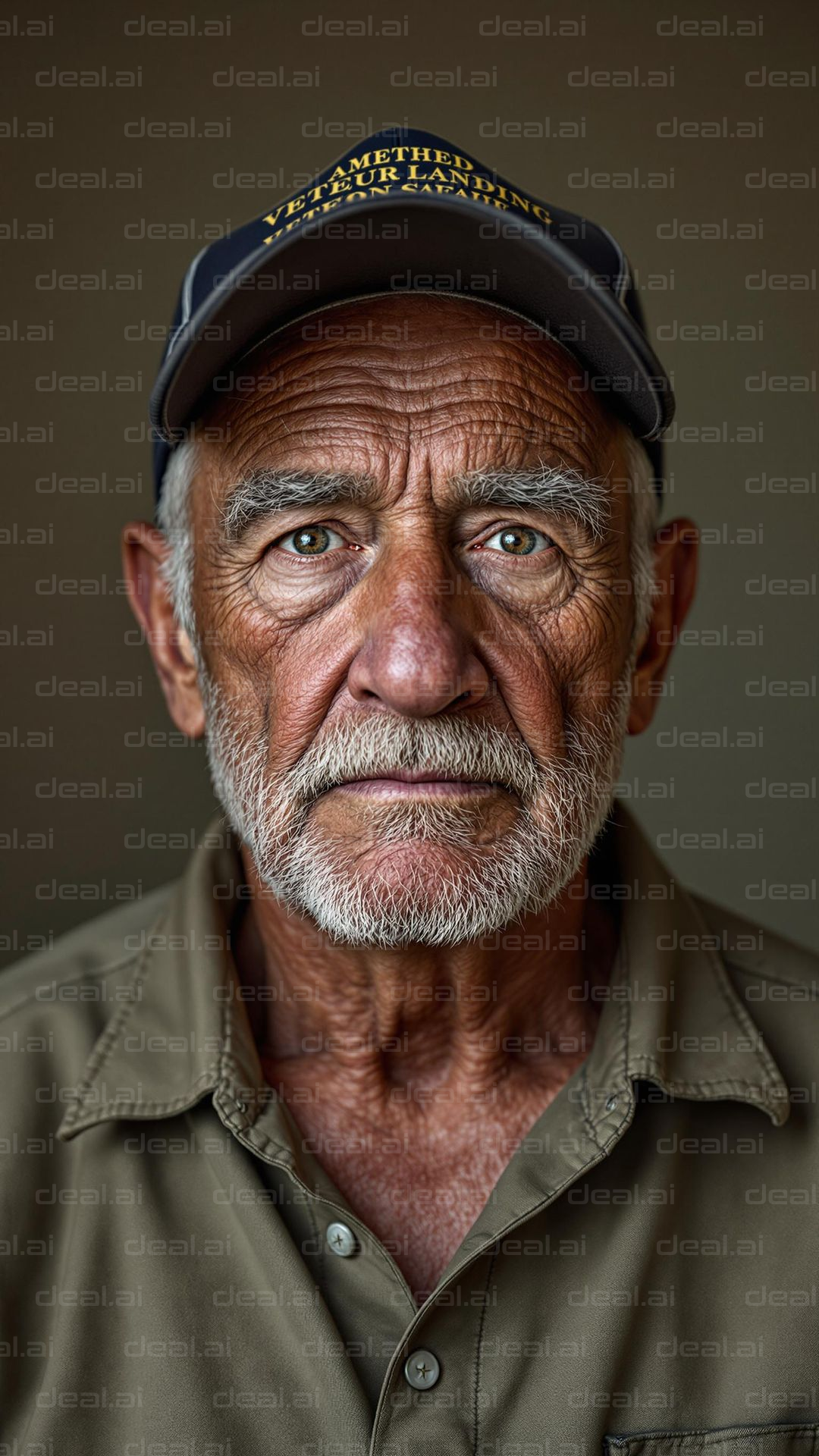 Elderly Man in Navy Cap Portrait