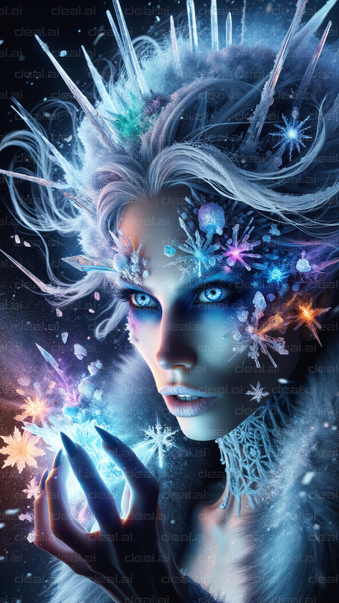 "Enchanting Ice Queen with Powers"