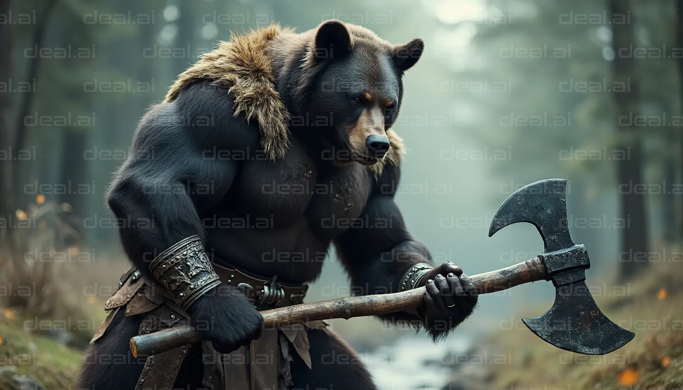 Warrior Bear in the Forest