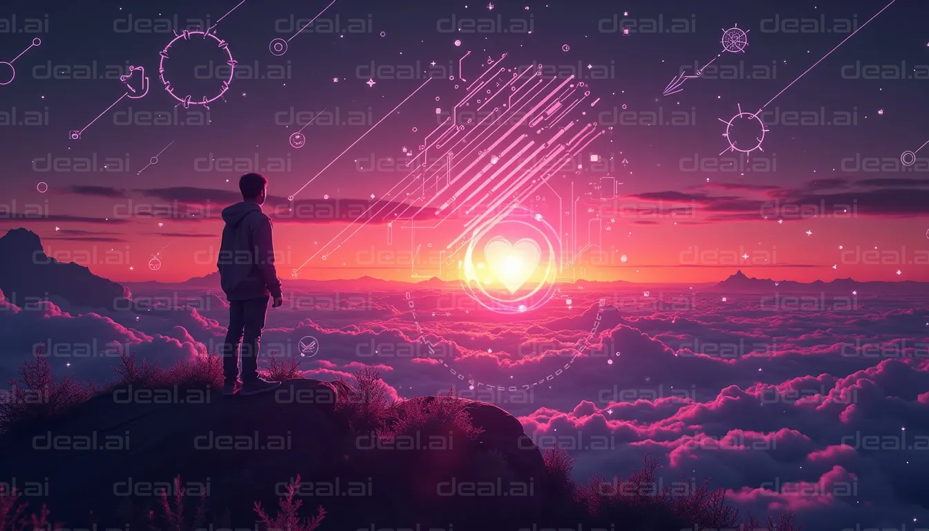 "Dreamy Sunset Over a Cloud Sea"