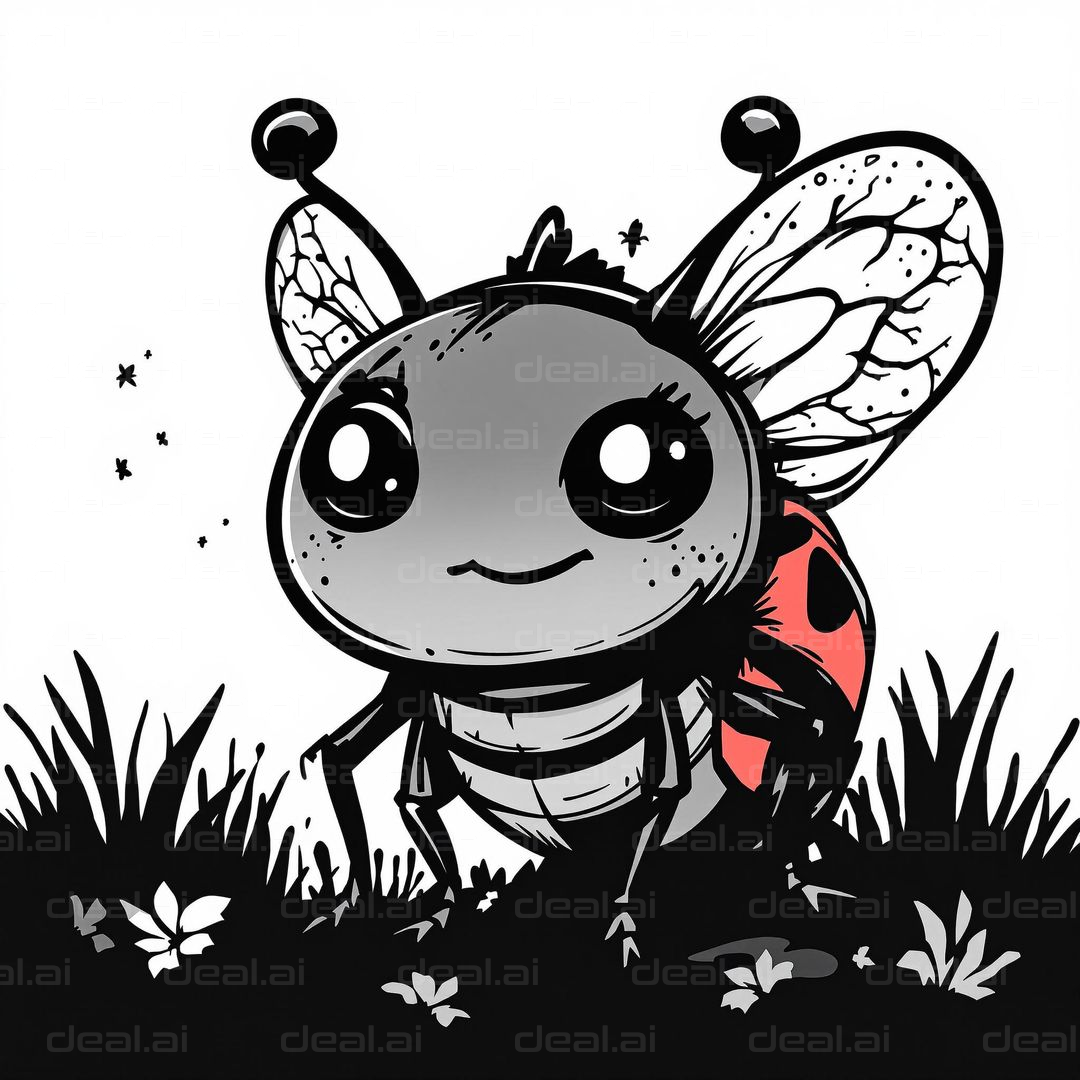 "Adorable Cartoon Ladybug Smiles"