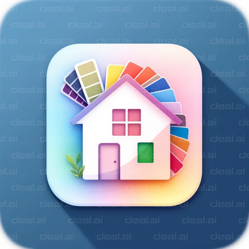"Colorful Home Design App Icon"