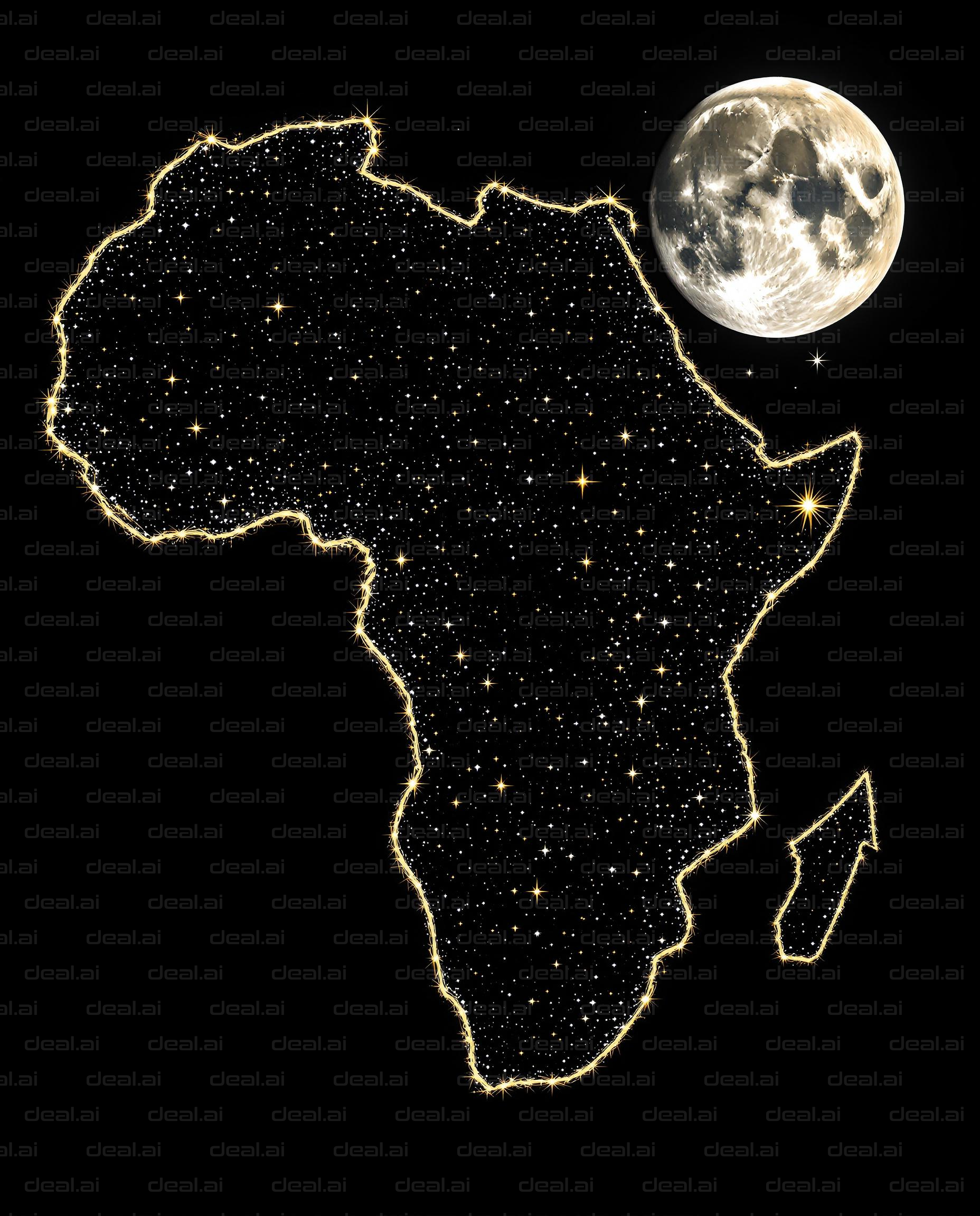 Starry Africa and the Moon