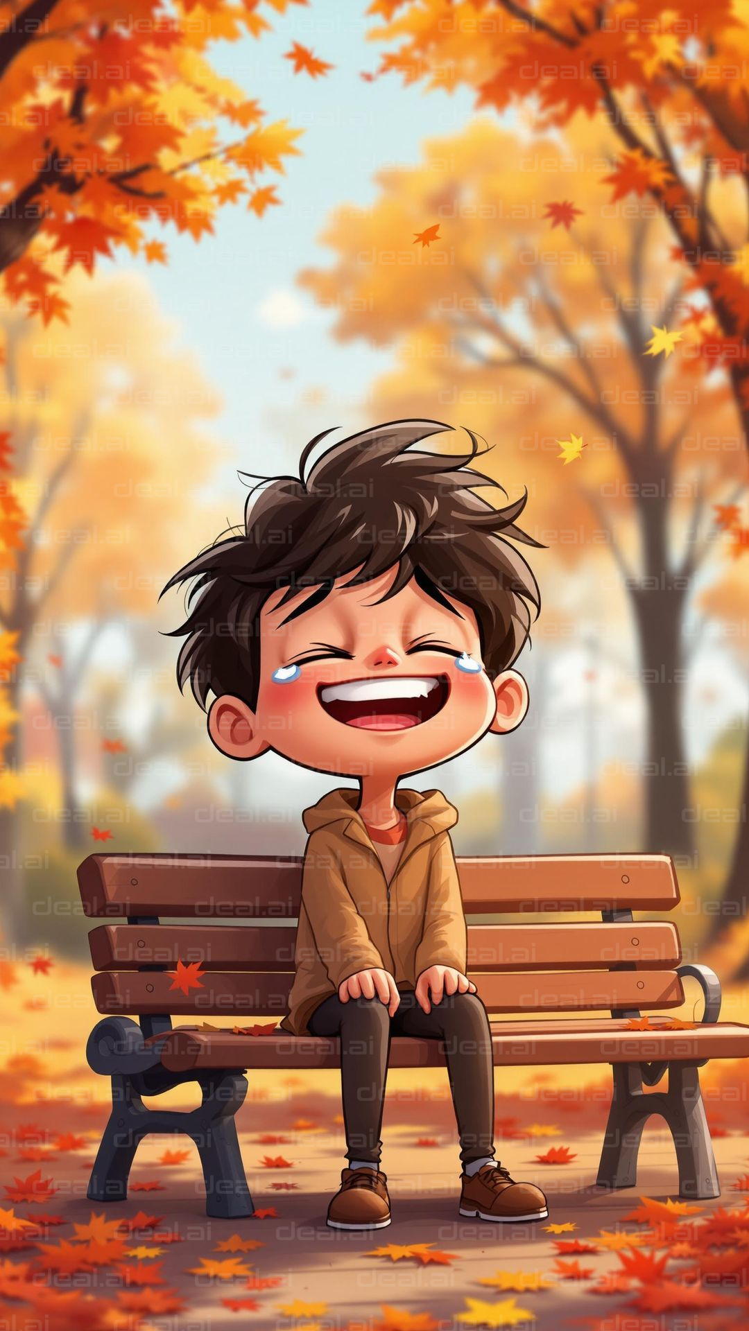 Autumn Joy on the Park Bench