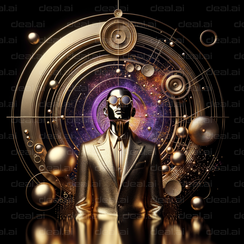 "Golden Cyborg in a Galactic Realm"