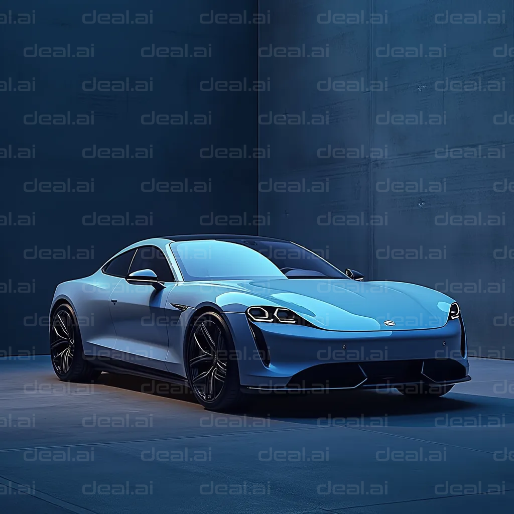 Sleek Blue Sports Car in Studio Light