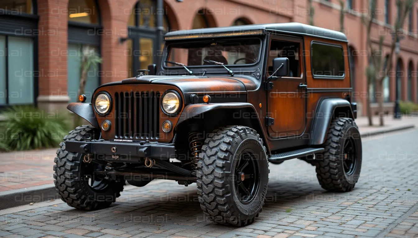 Vintage Jeep on City Street