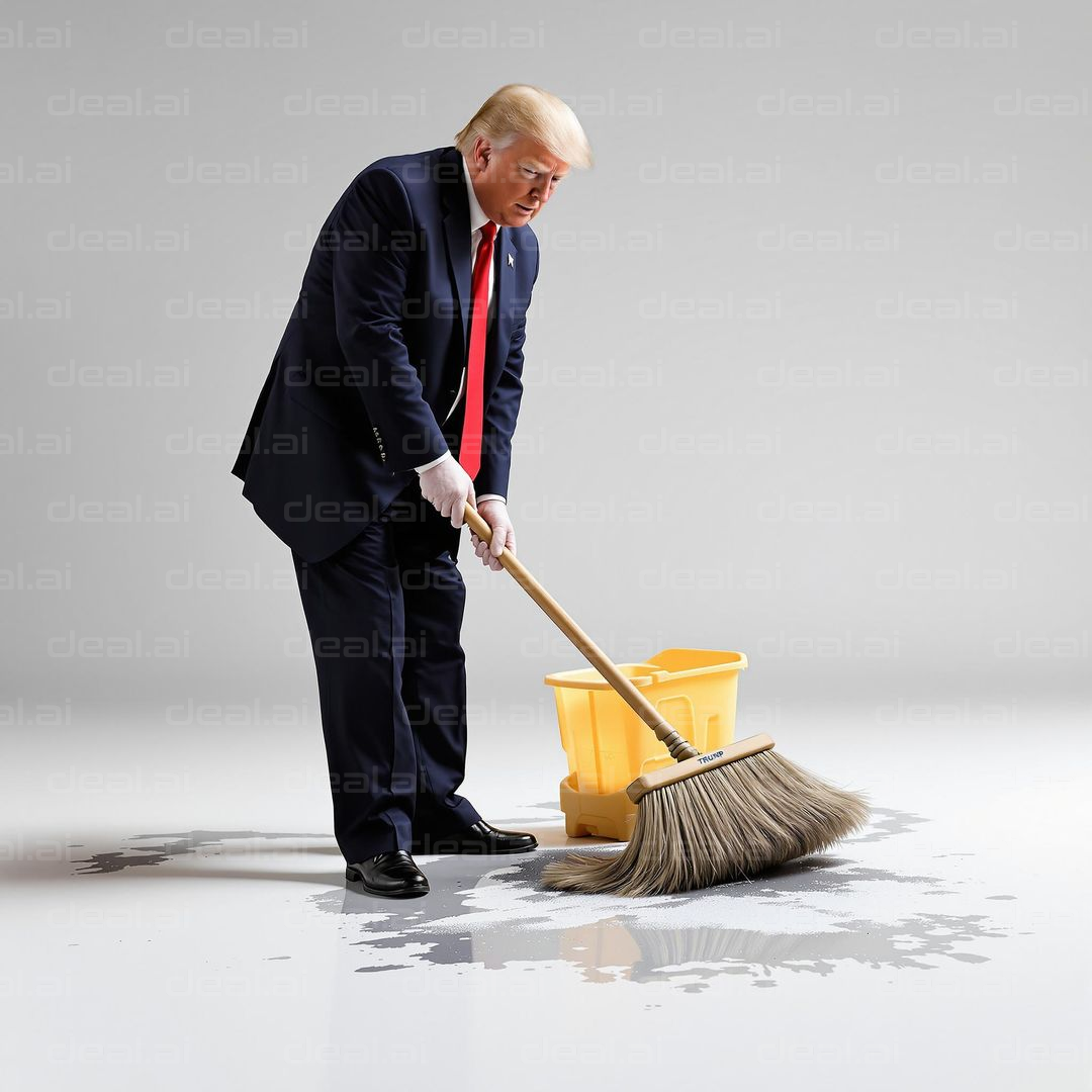 "Sweeping Duty in Formal Attire"
