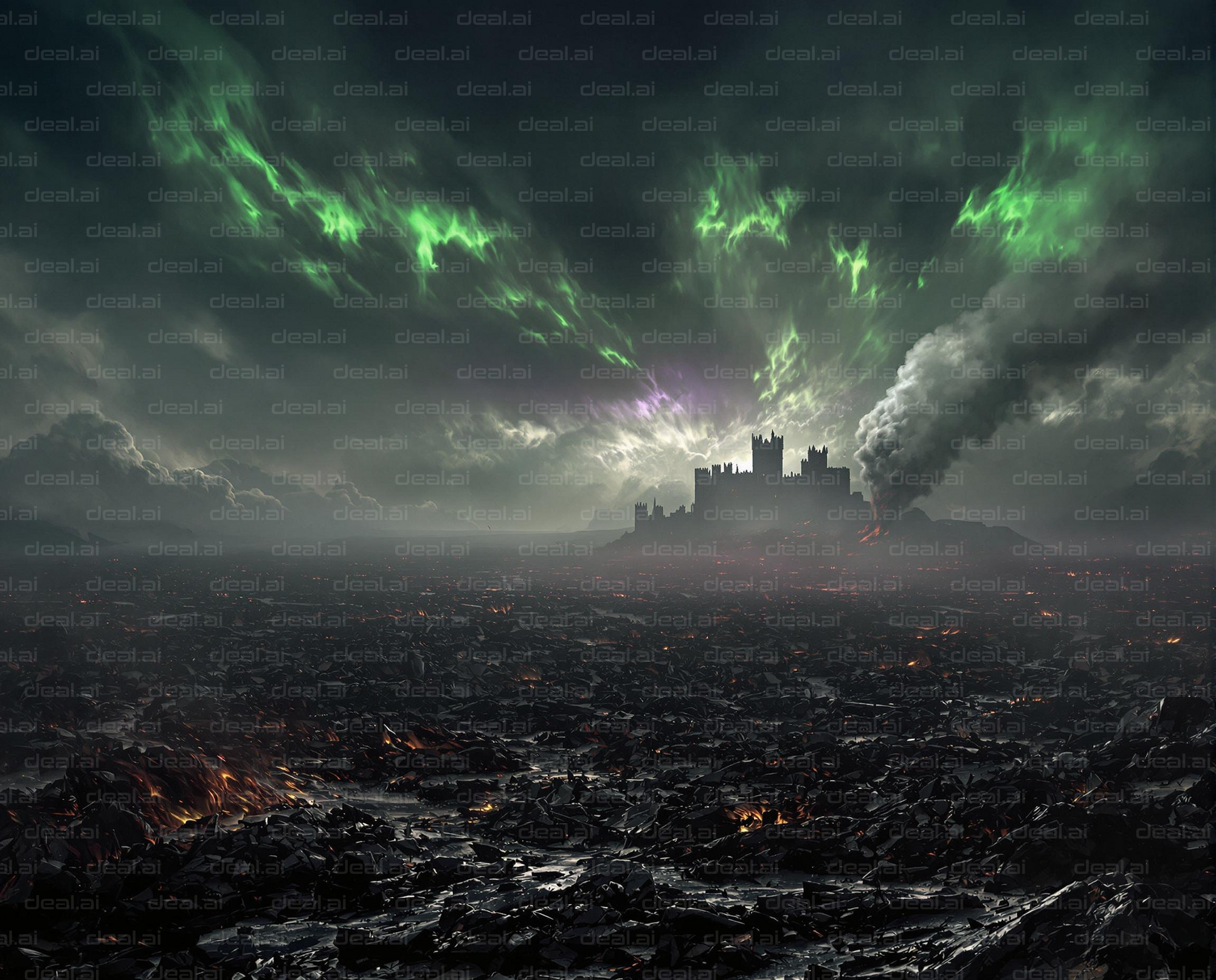 Eerie Fortress at Dusk