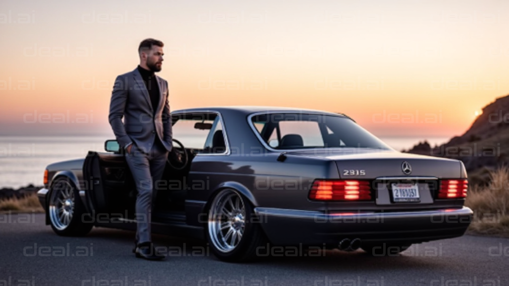 Sunset Elegance with Classic Mercedes