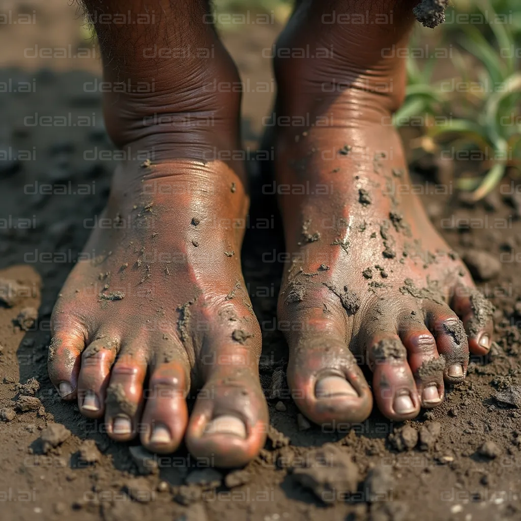 Muddy Feet in the Soil